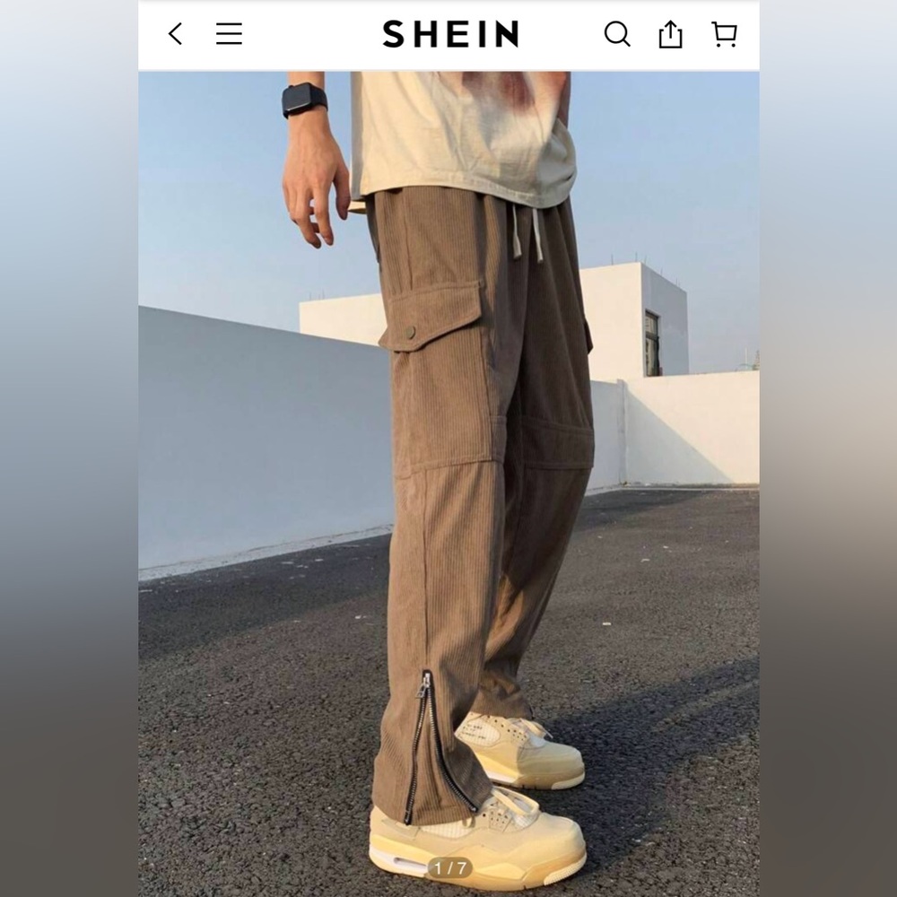 SHEIN drawstring waist corduroy pants, Men’s M